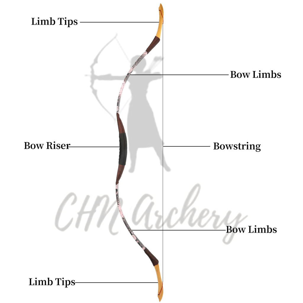 Leather-Wrapped Mongolian Horsebow for Kids and Adults, 20-50 lbs