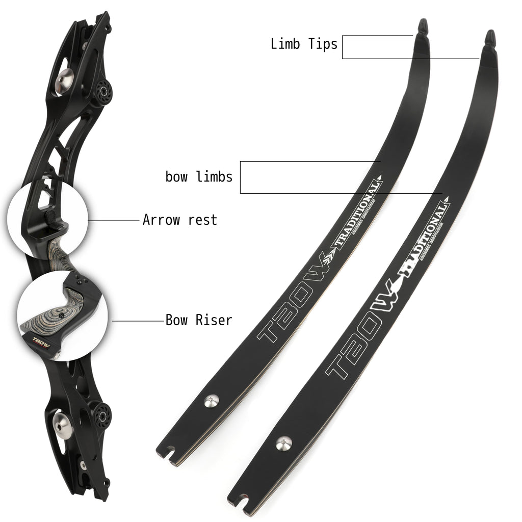 62" Archery Recurve Bow 25-60lbs Longbow RH Hunting