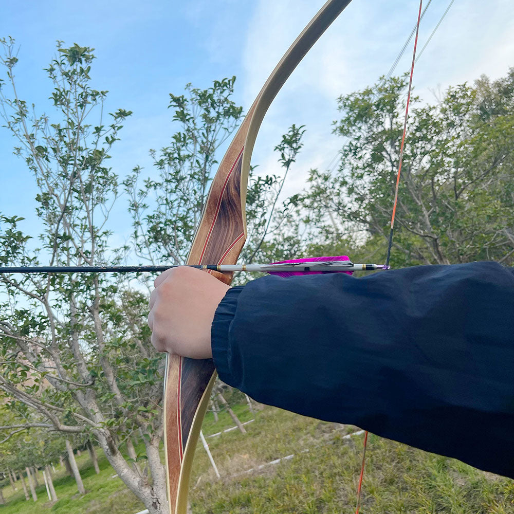 30-60lbs Traditional Recurve Bow 62" Hunting Longbow RH