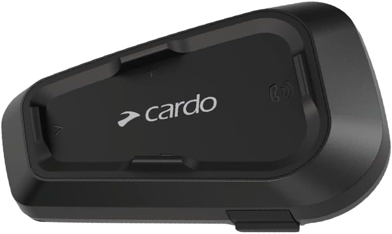 Cardo Systems Spirit Motorcycle Bluetooth Communication Headset, 2-Way Bluetooth, Thin 32mm Speakers, Waterproof, Universal Connectivity - Single Pack