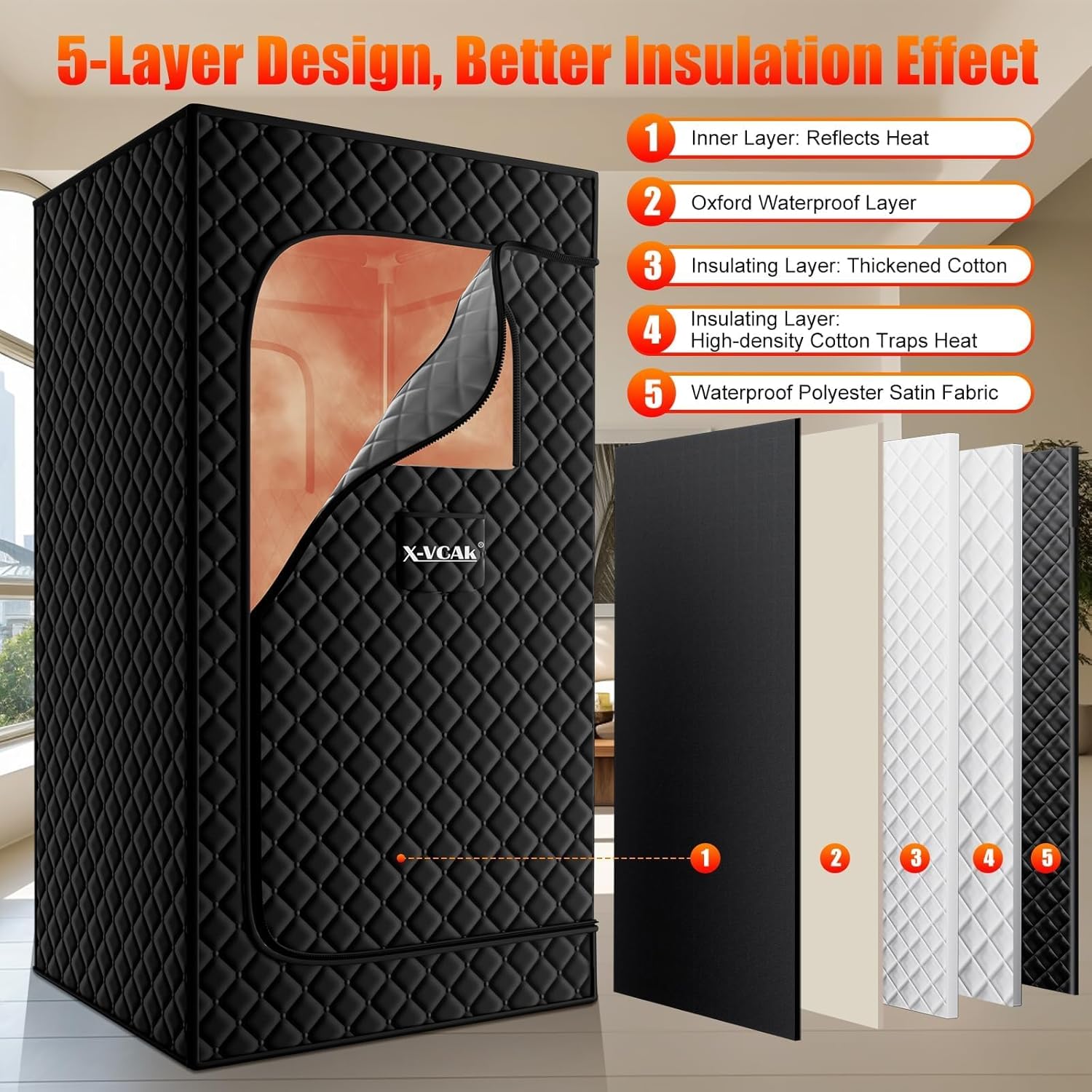 Upgraded Portable Sauna for Home，Relaxation, Steam Sauna for Home with Steamer, Remote Control, Folding Chair, 9 Levels