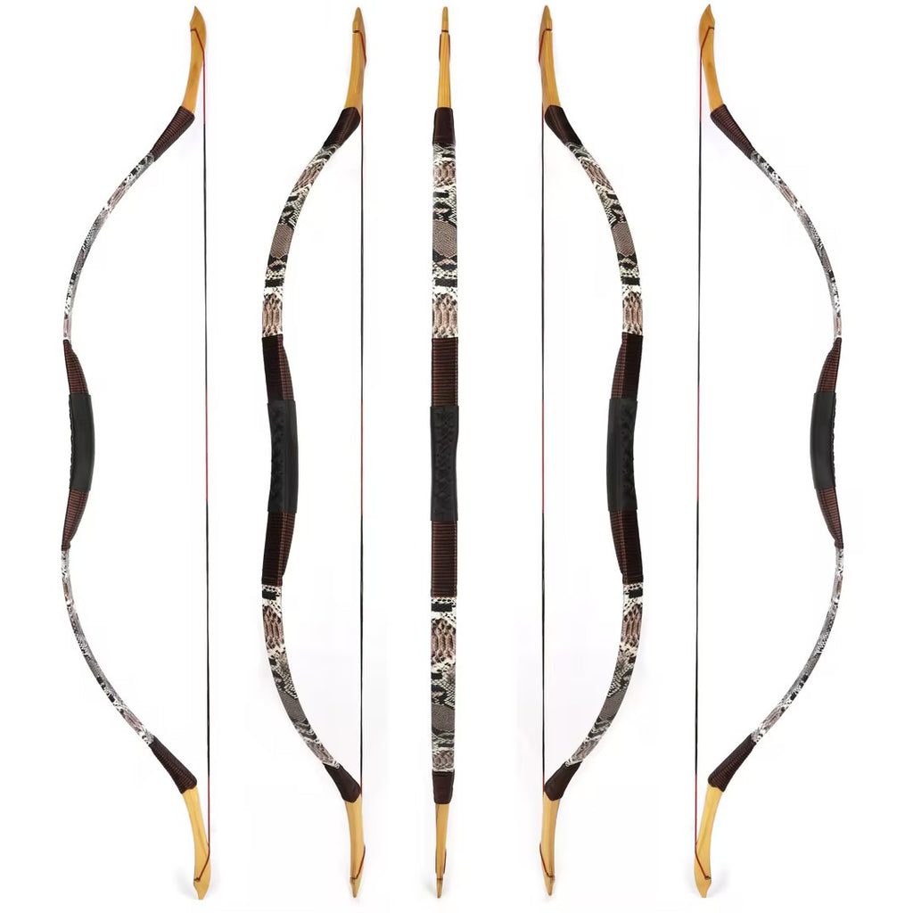 Leather-Wrapped Mongolian Horsebow for Kids and Adults, 20-50 lbs