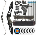 62" Archery Recurve Bow 25-60lbs Longbow RH Hunting