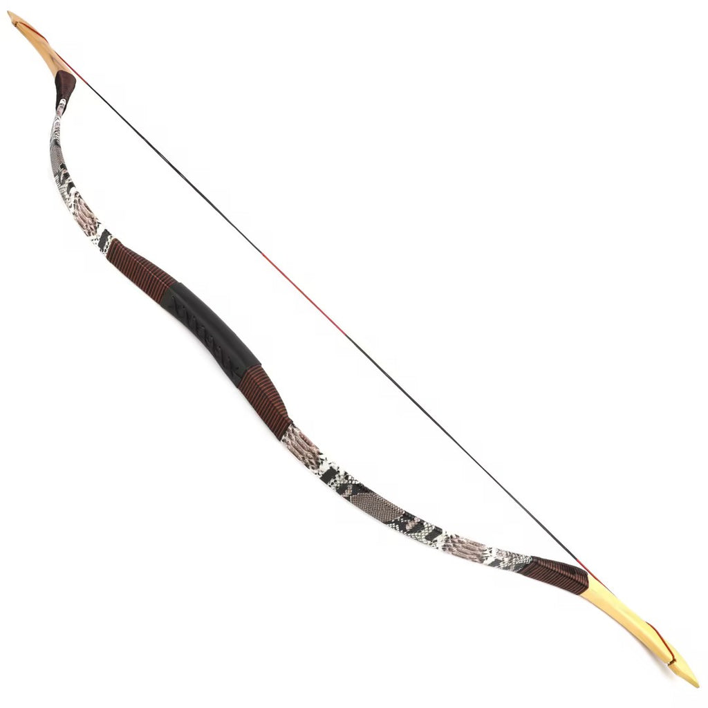 Leather-Wrapped Mongolian Horsebow for Kids and Adults, 20-50 lbs